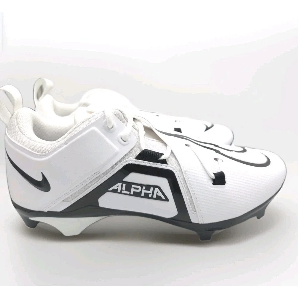 Nike Alpha Menace Pro 3‎ Low WIDE Cleats White/Black FJ6843-100 Men's Size 13W